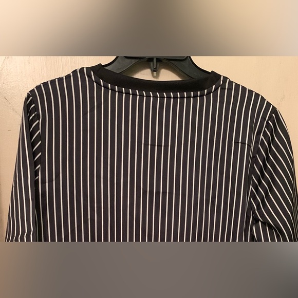 ✨⚡️💥Adidas Trefoil Originals Satin Black White Striped Tee Dress - Picture 14 of 15